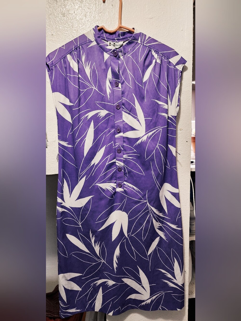 WOMEN'S 70'S/80'S LONG LINE MIDI DRESS - PURPLE